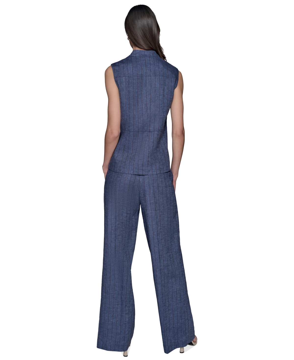Karl Lagerfeld Women's Pinstripe Button-front Vest