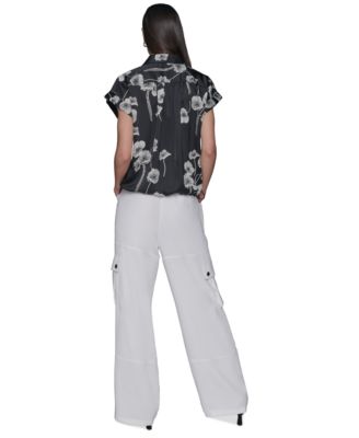 Women's Printed Elastic-Hem Shirt 