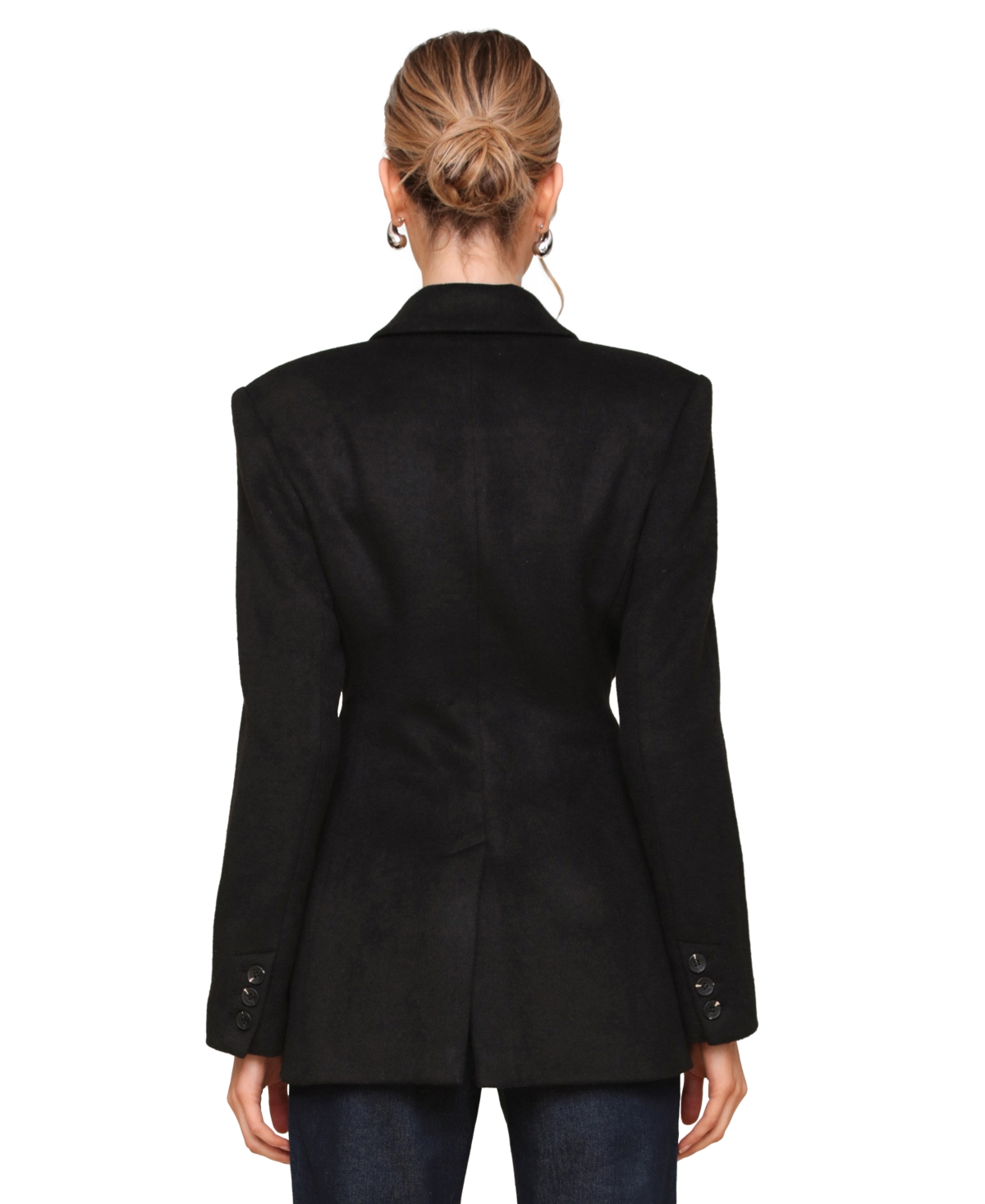Avec Les Filles Women's Notched-collar Blazer Coat In Black