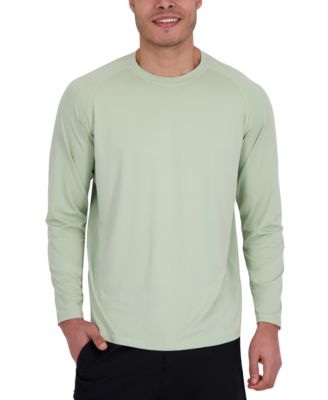 Men's Long Sleeve Waffle-Knit Crewneck Swim Shirt