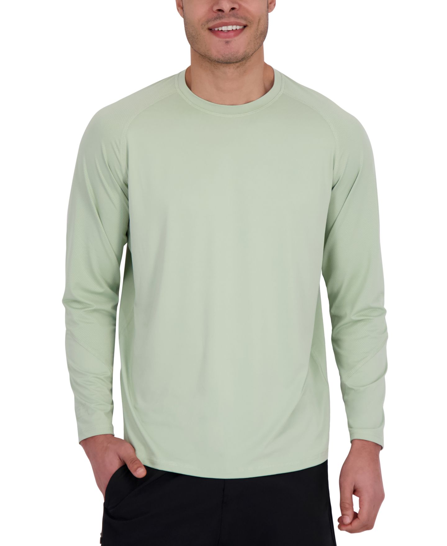Мужская рубашка Spyder Long Sleeve Waffle-Knit Crewneck Swim Shirt, цвет: Laurel — фото 1