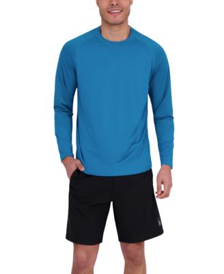 Men's Long Sleeve Waffle-Knit Crewneck Swim Shirt