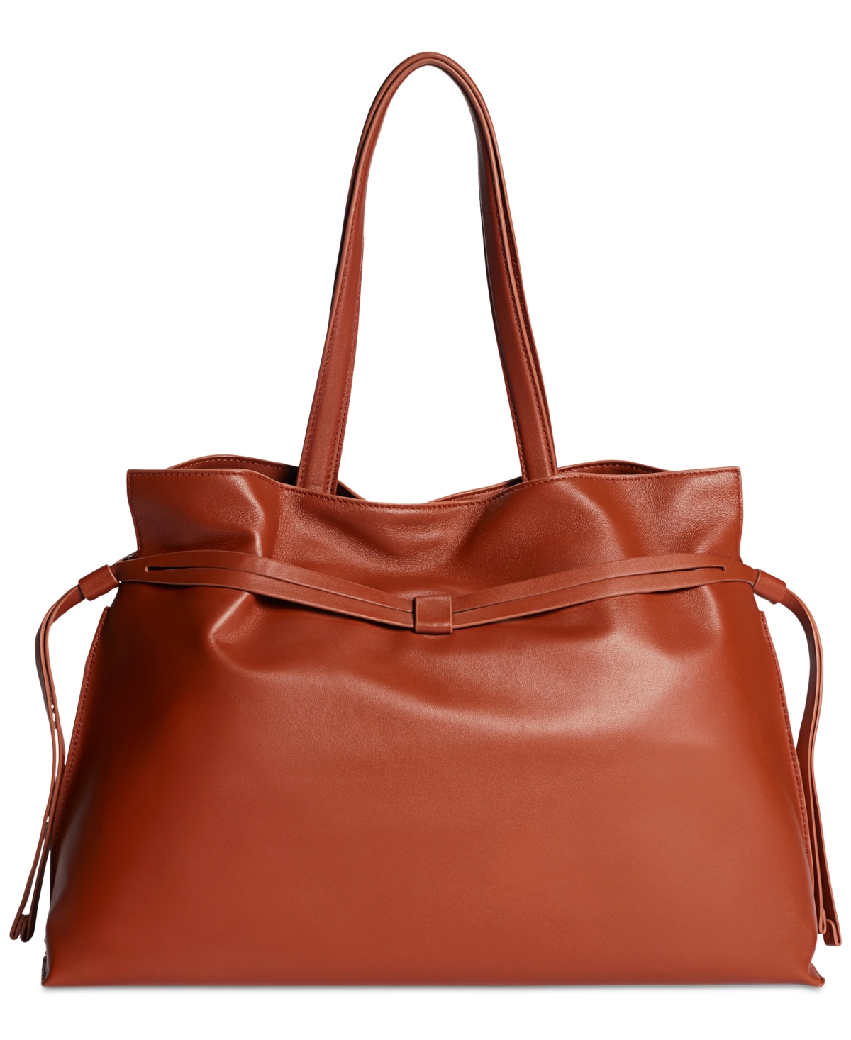 Sam Edelman Poppy Extra Large Leather Drawstring Crossbody In Brown