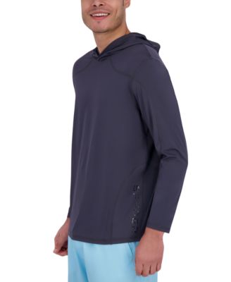 Men's Long Sleeve Textured Rashguard Swim Hoodie