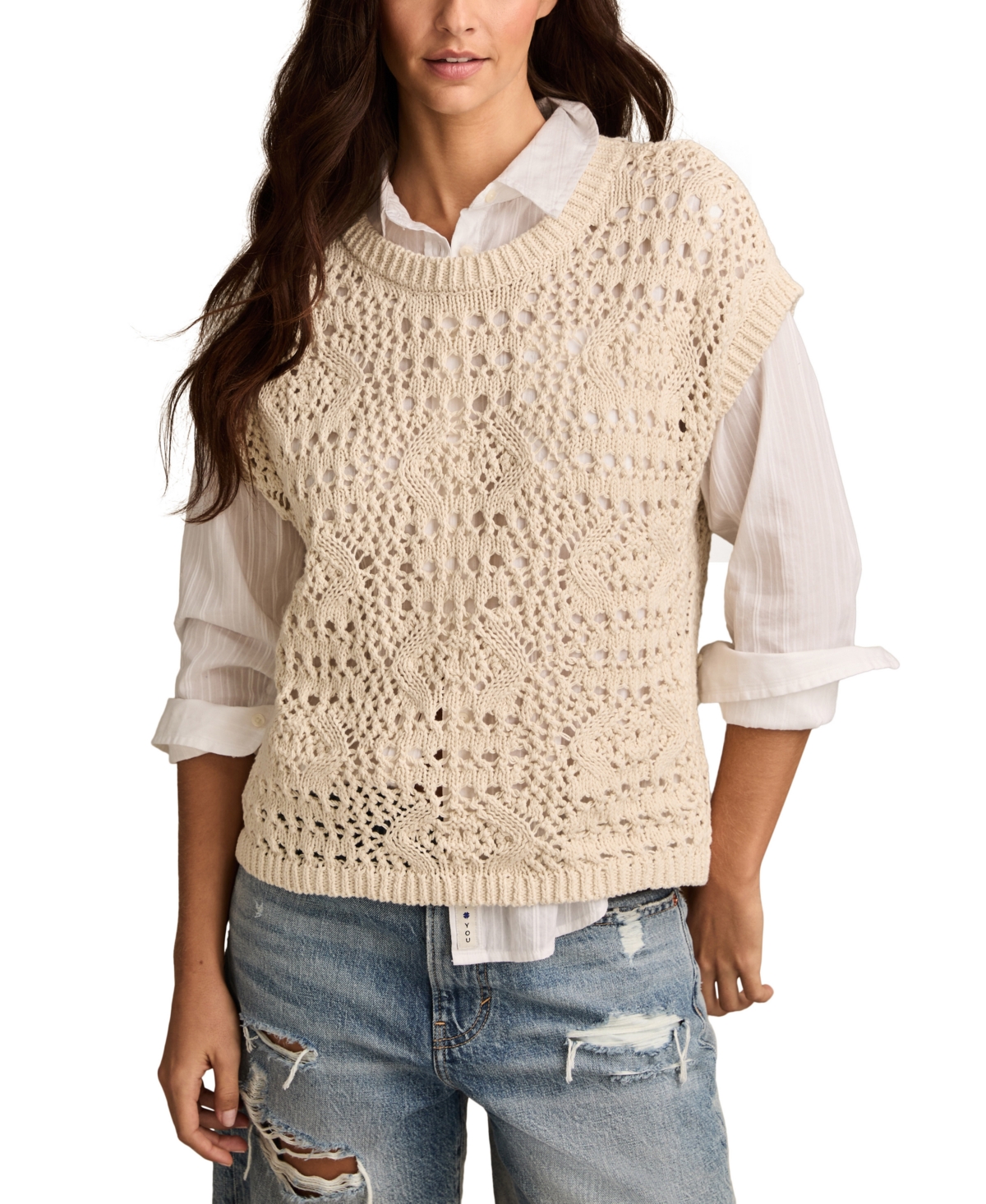 Crochet Sweater Vest - Turtledove