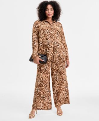 Plus Size Animal Print Shirt High Rise Pants Exclusively At Macys