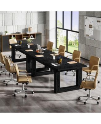 Conference Table, 5 ft Meeting Room Table with Solid Wooden Base, Large