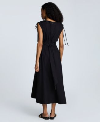 Women's Shoulder-Tie Side-Cutout Midi Dress