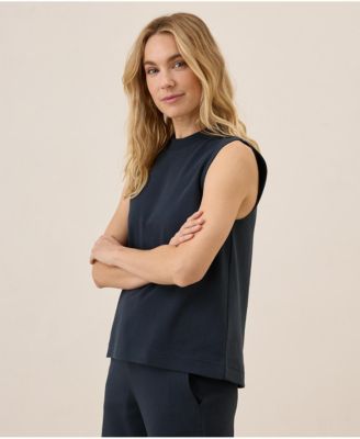 Women's Organic Cotton Airplane Mock Neck Shell