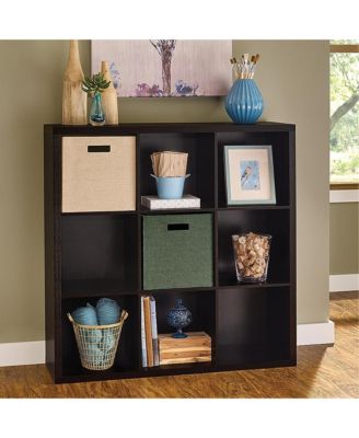 9 Cube Storage Shelf Bookshelf Home Organizer with Back Panel, Black