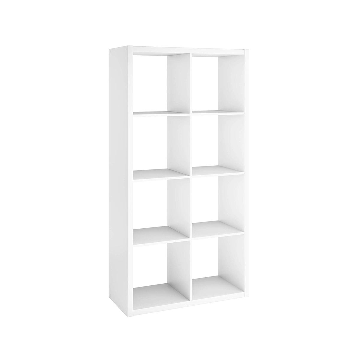 4583 Decorative Bookcase Open Back 8-Cube Storage Organizer, White - White