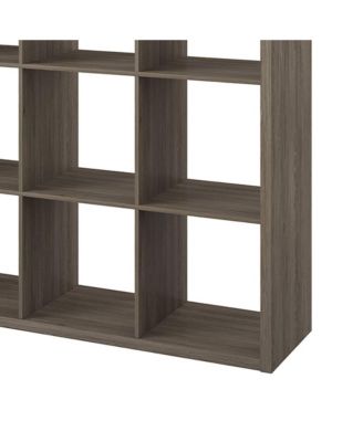 Decorative Bookcase Open Back 9-Cube Storage Organizer, Graphite Gray