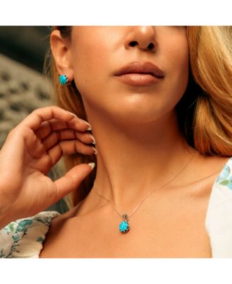 Round Opal High Quality Sterling Silver Earrings