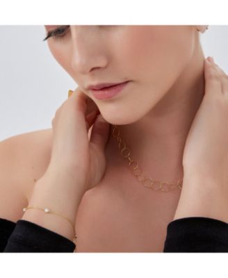 White Opal Sterling Silver Bracelet in Gold