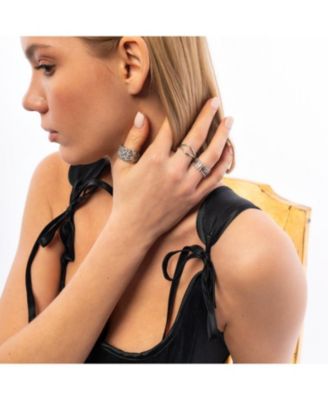 Wavy Lines Sterling Silver Wave Ring