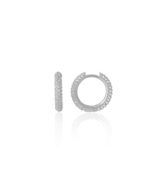 Spero London Pave Sterling Silver Hoop Earrings - Silver 72$