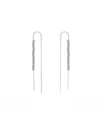 Sterling Silver Dorica Chain Bead Drop Earring