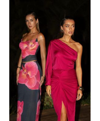 Women's One Shoulder Shirred Bodysuit