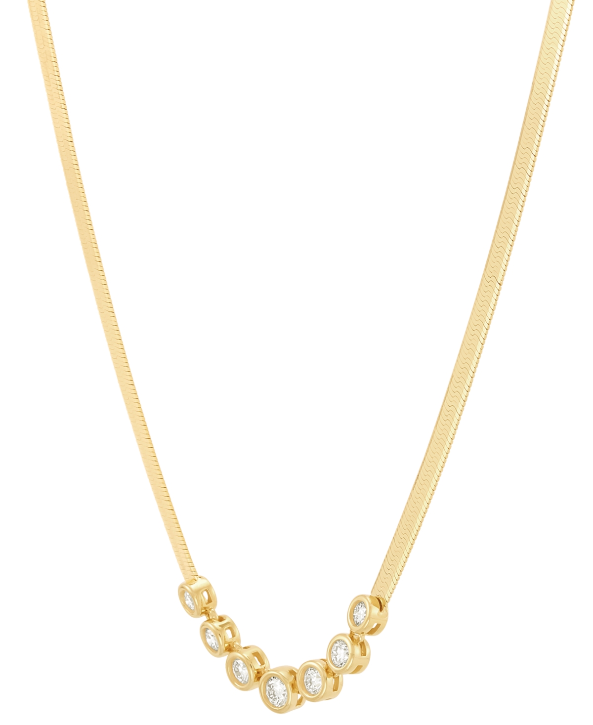 Created White Sapphire Necklace (3/4 ct. t.w.) in 14k Yellow Gold Over Sterling Silver, 16" + 2" extender - White Sapphire
