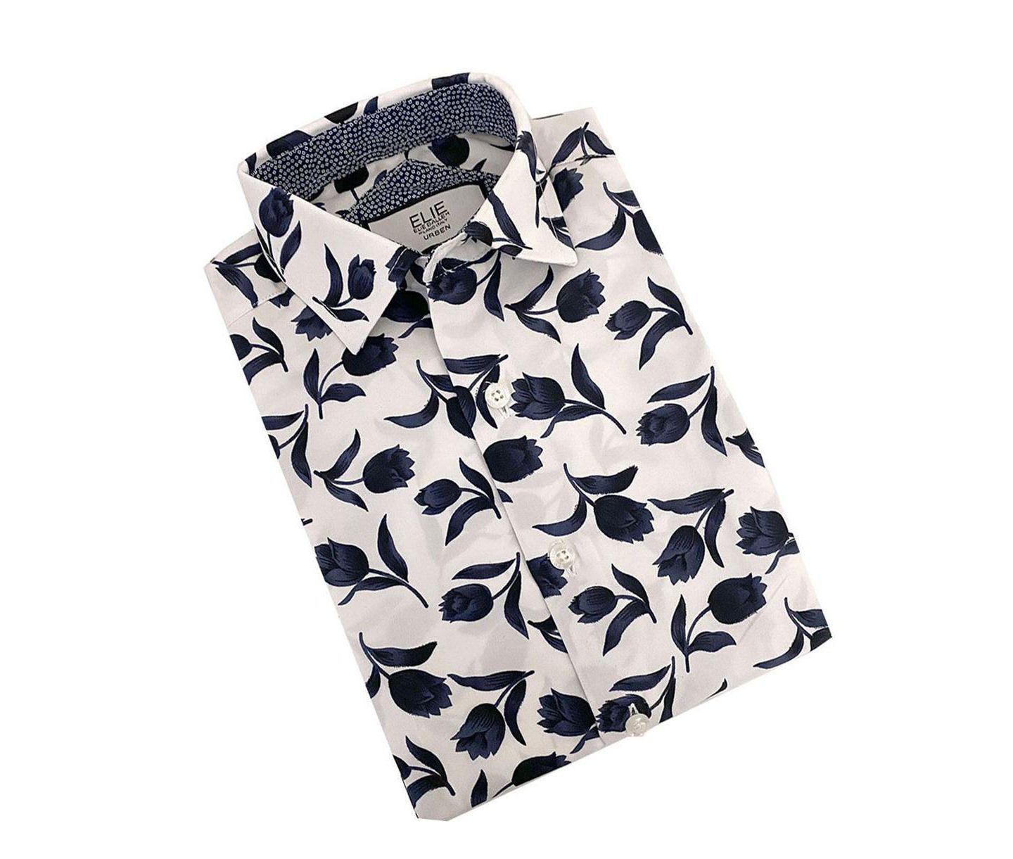 Рубашка Elie Balleh Blue Floral Button-Down Slim Fit Shirt для мальчиков, цвет: Синий — фото 2