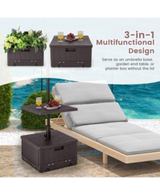 175 LBS Outdoor Fillable Umbrella Base with Table Tray