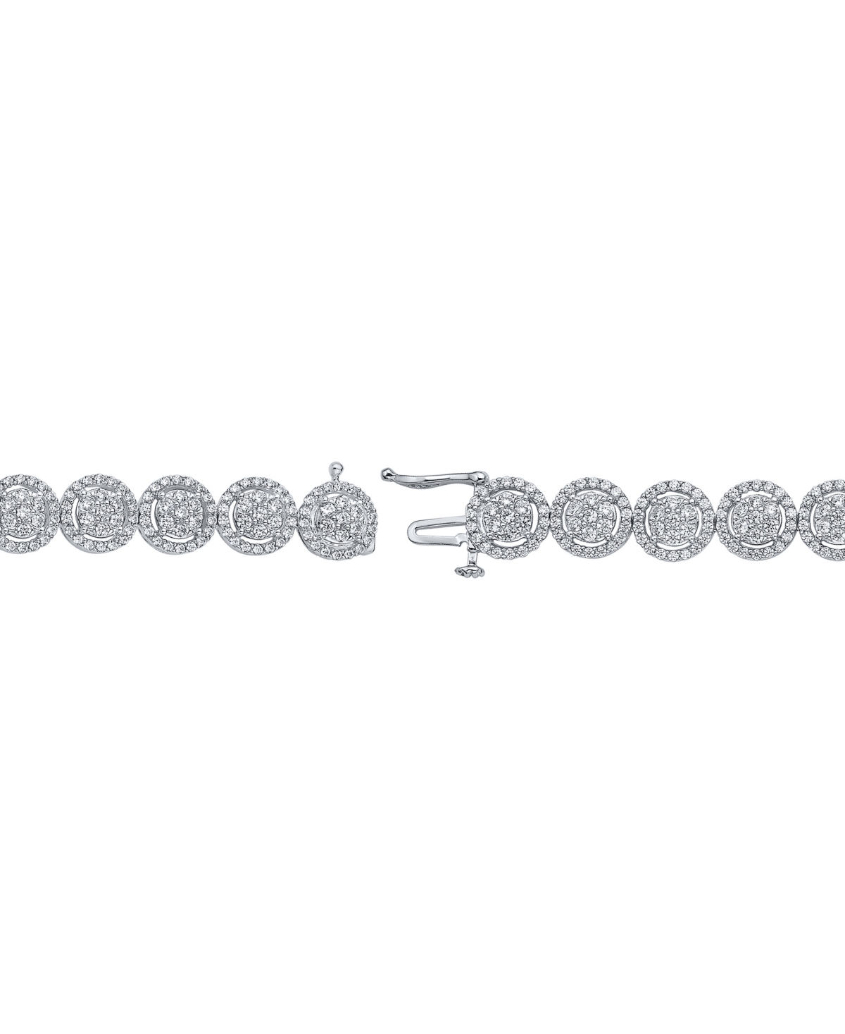 Macy's Diamond Halo Bracelet (5 Ct. T.w.) In 10k White Gold In Gold