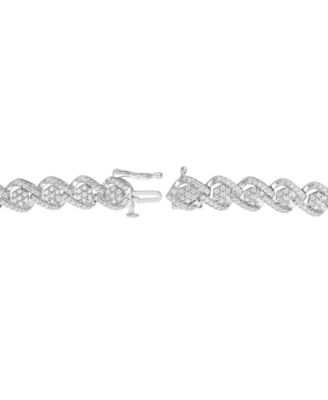 Diamond Link Bracelet (3 ct. t.w.) in 10k White Gold