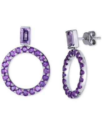 Macy's - Amethyst (2-1/2 ct. t.w.) or Sky Blue Topaz (4-1/2 ct. t.w.) Drop Earrings in Sterling Silver