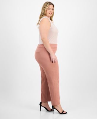 Plus Size High-Rise Slim-Leg Pants