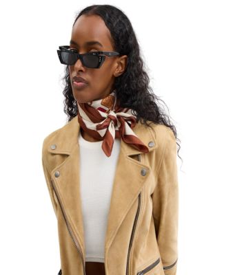 Women's Trompe L'Oeil Bag Print Silk Square Scarf