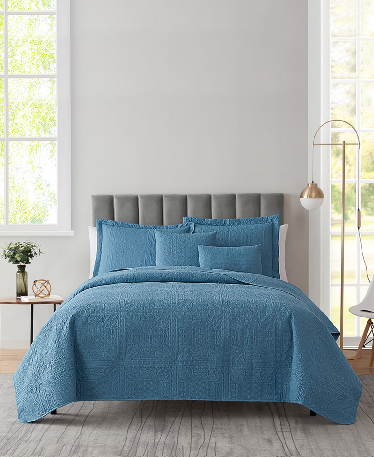 Nestl Grid Embossed 5-pc. Quilt Set, King/california King