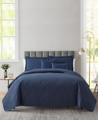 Grid Embossed 5-Pc. Quilt Set, King/California King