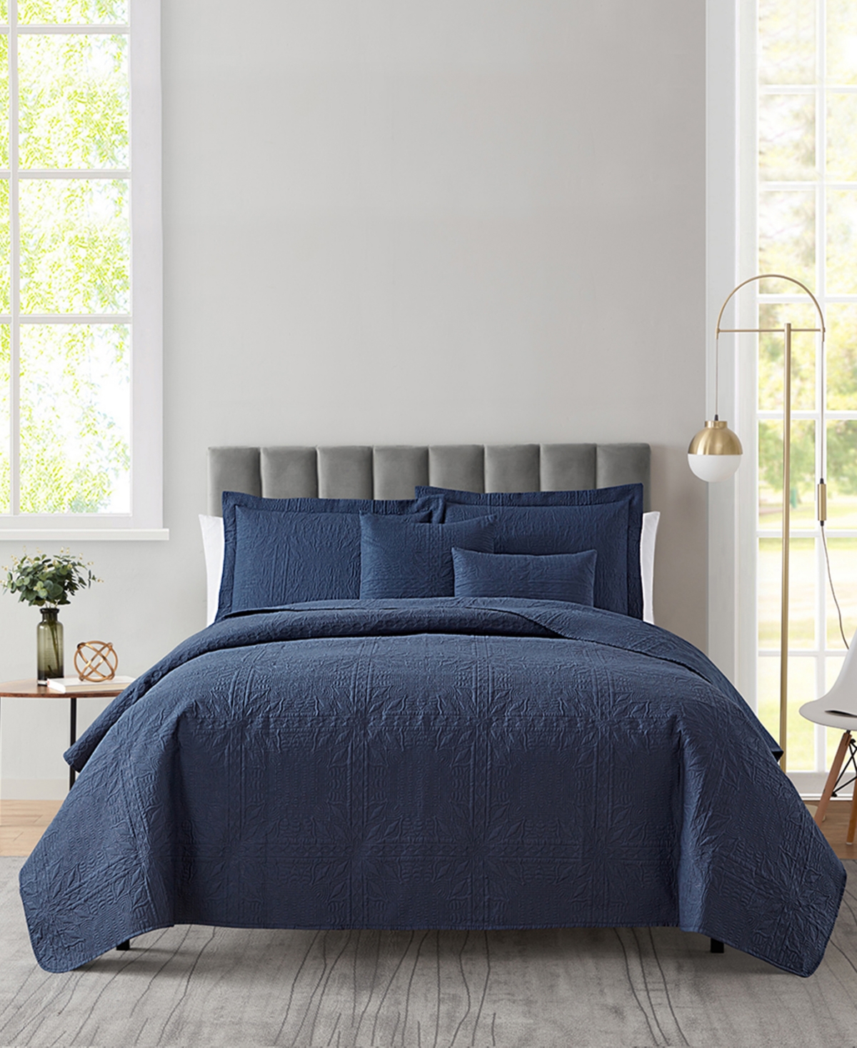 Nestl Grid Embossed 5-pc. Quilt Set, King/california King