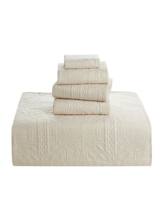 Grid Embossed 5-Pc. Quilt Set, Full/Queen