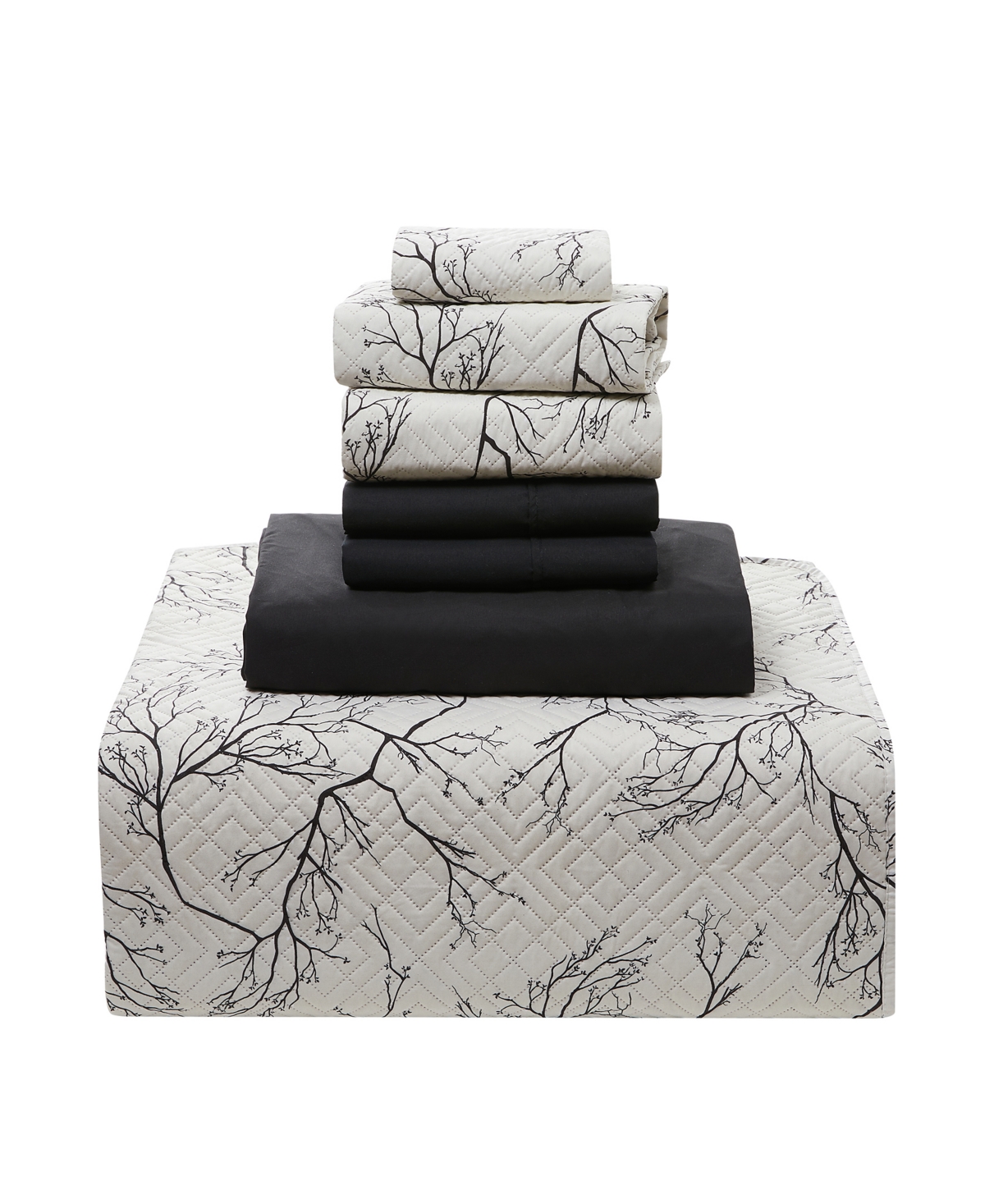 Nestl Branches Reversible 5-pc. Quilt Set, Full/queen