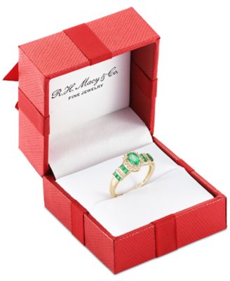 Sapphire (1 ct. t.w.) & Diamond (1/8 ct. t.w.) Ring (Also in Emerald & Ruby) in 14k Gold