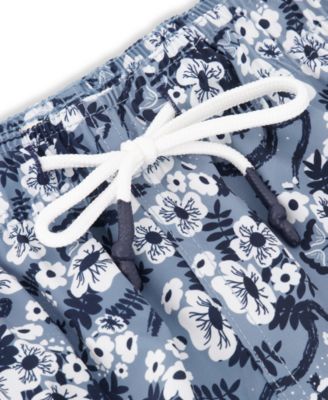 Sunset and Vines Men's Floral Woven Swim Trunks