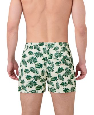 Men's Leaf-Print Woven Swim Trunks