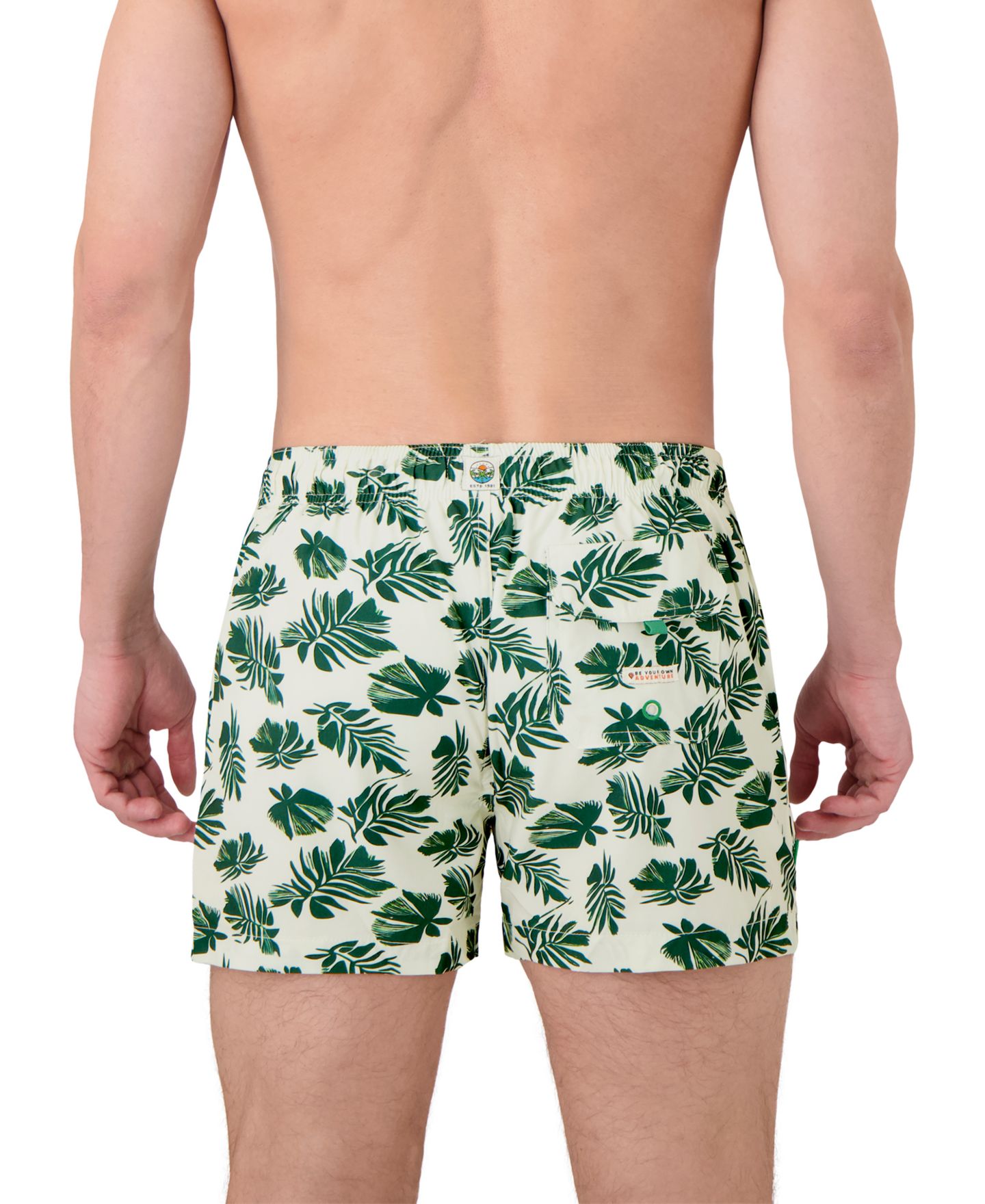 Плавки Leaf-Print для мужчин, тканый — Sunset x Vine, цвет: Льняной — фото 3