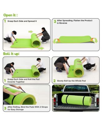 Green Water Floating Mat Foam Pad, 7x3FT Bouncy Tear-Resistant XPE Foam