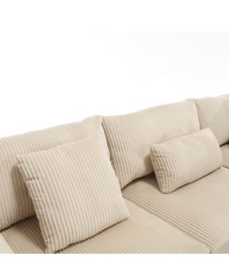 101" Corduroy Modular Deep Seating Sectional Sofa