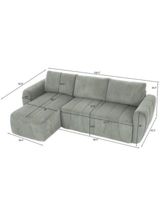 Streamdale Convertible 3-Seat L-Shaped Fabric Couch