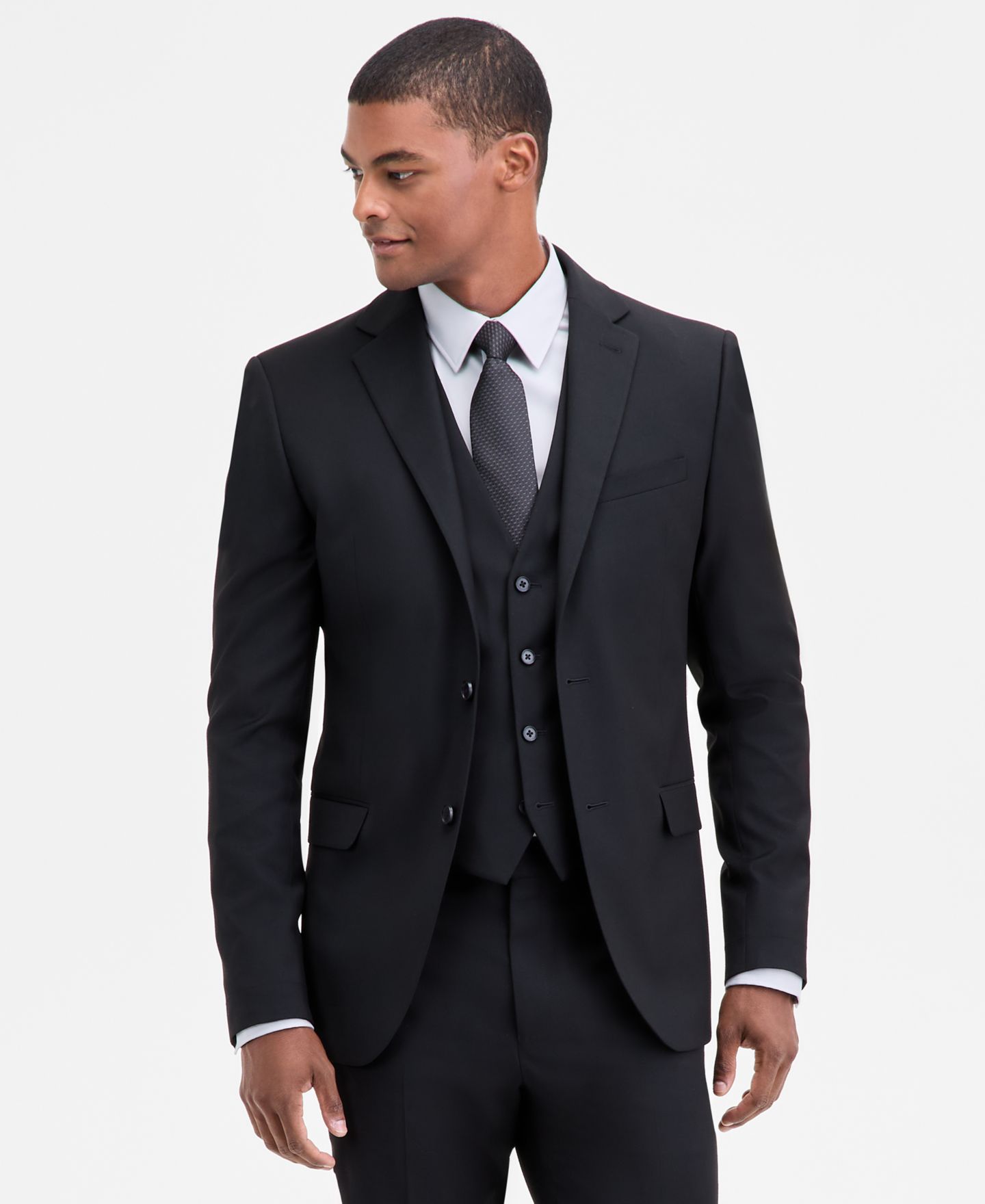 Мужские комплекты DKNY Modern-Fit Vested Nested Suit, цвет: Чёрный — фото 3