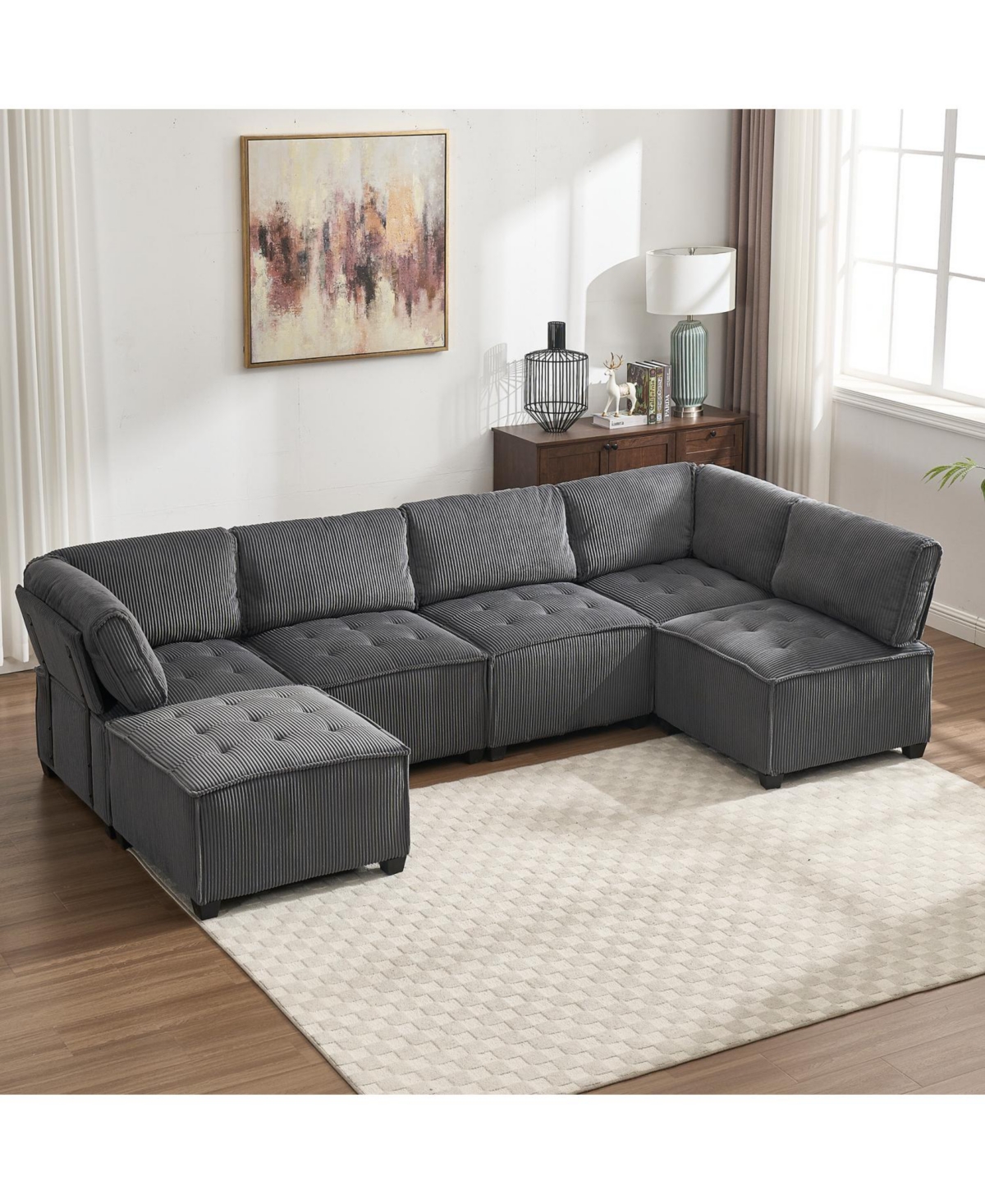 Streamdale Furniture U-Shaped Modular Sectional Sofa with Reversible Chaise