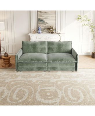 Corduroy Loveseat Sofa with Pillows