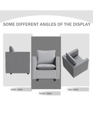 Streamdale 1-Piece Linen & Foam Accent Chair – Soft Cushion, Deep Seat, Rounded Armrests, Modern Single Sofa