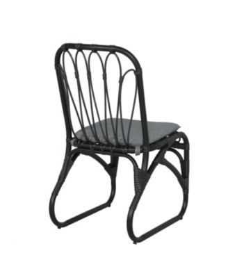 Streamdale Outdoor Grey Wicker Dining Chairs (Set of 2) with Washable Cushions