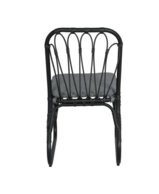 Streamdale Outdoor Grey Wicker Dining Chairs (Set of 2) with Washable Cushions