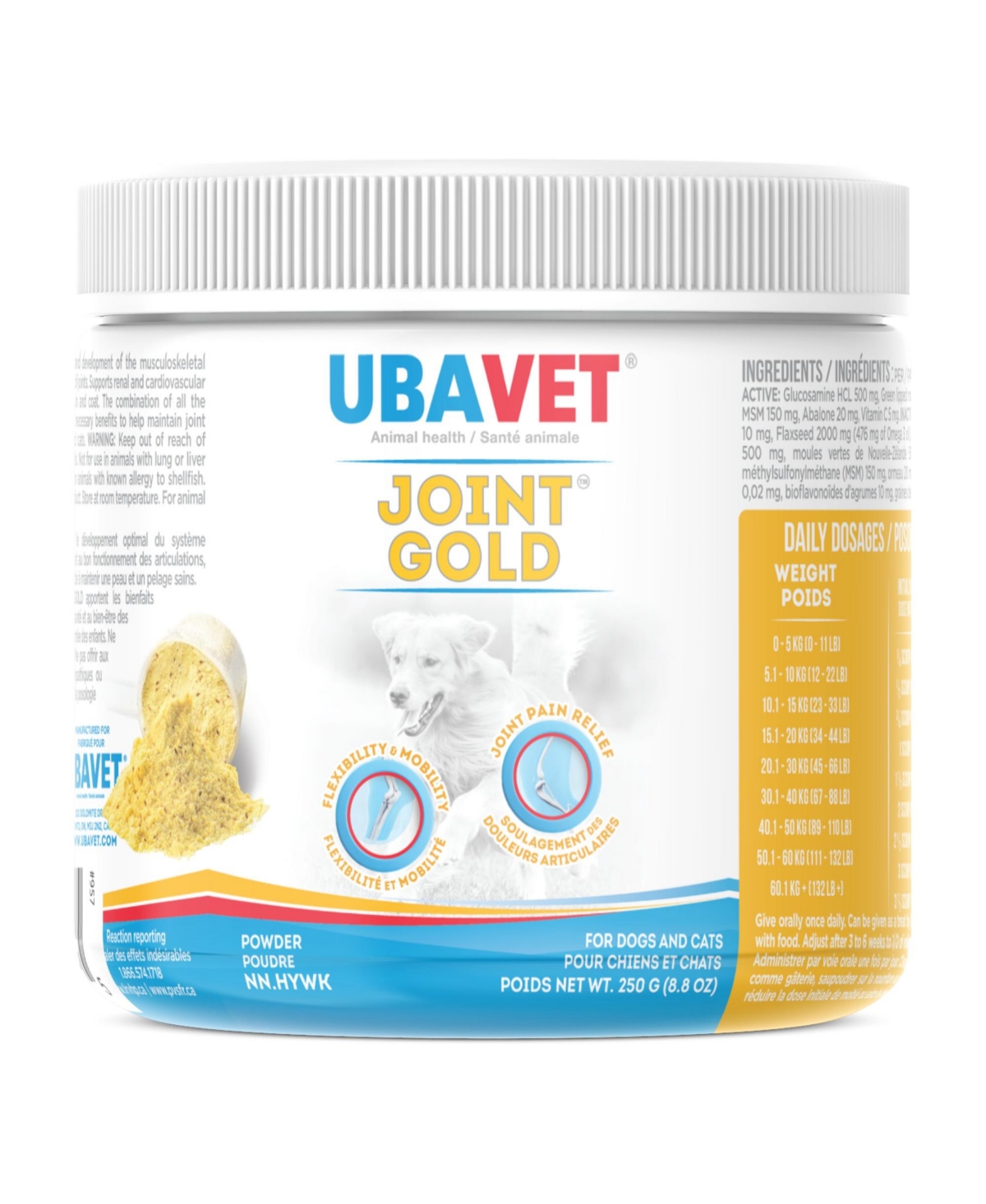 Joint Gold Joint Care Powder for Dogs & Cats &#x2013; 8.8 oz (250g)