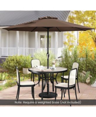 Outdoor Heavy Duty Market Umbrella with Crank Handle and 8 Sturdy Ribs